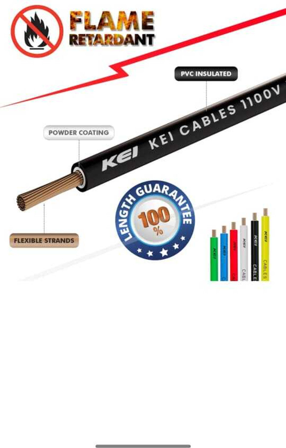 Image of KEI FR PVC 0.75 sq /mm Black 90 m Wire
