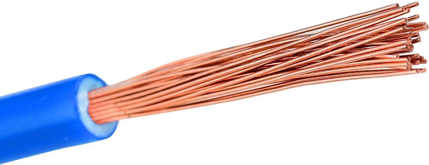 Image of CabOne Copper 1.0 sqmm 90 MTR FR PVC Multi Strand Electric House single Copper wire 1 sq /mm Blue 300 ft. Wire