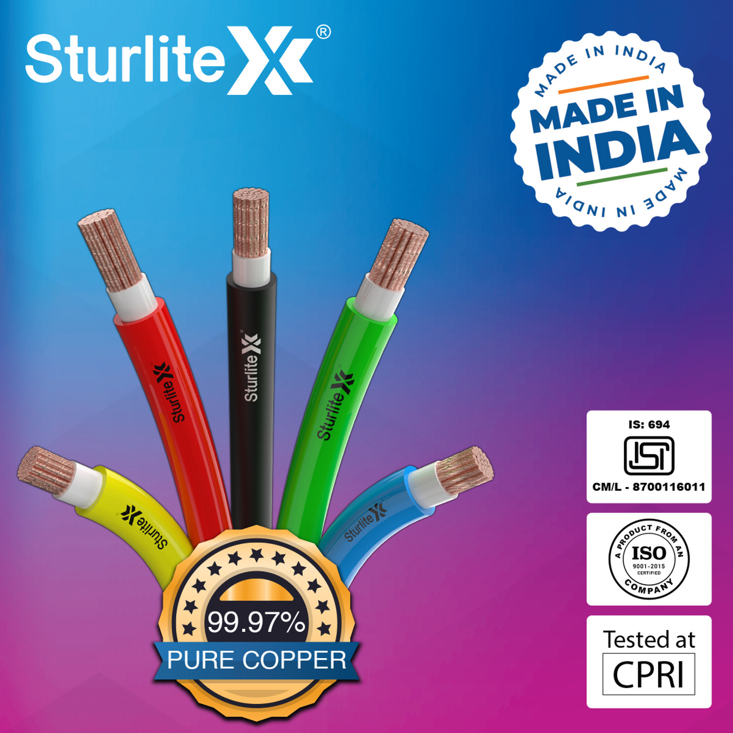 Image of Sturlite PVC 1 sq /mm Red 90 m Wire