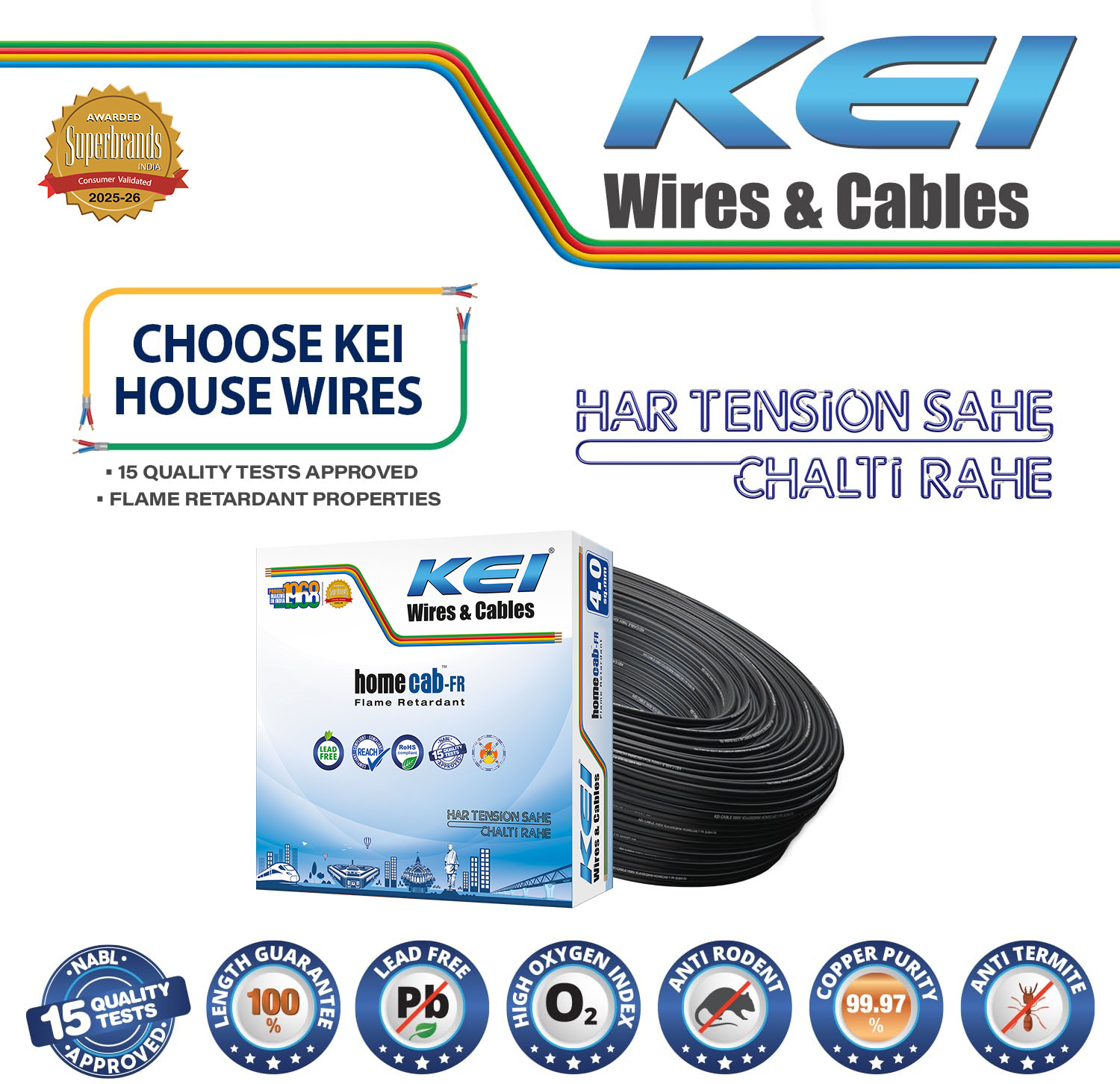 Image of KEI FR PVC 4 sq /mm Black 90 m Wire