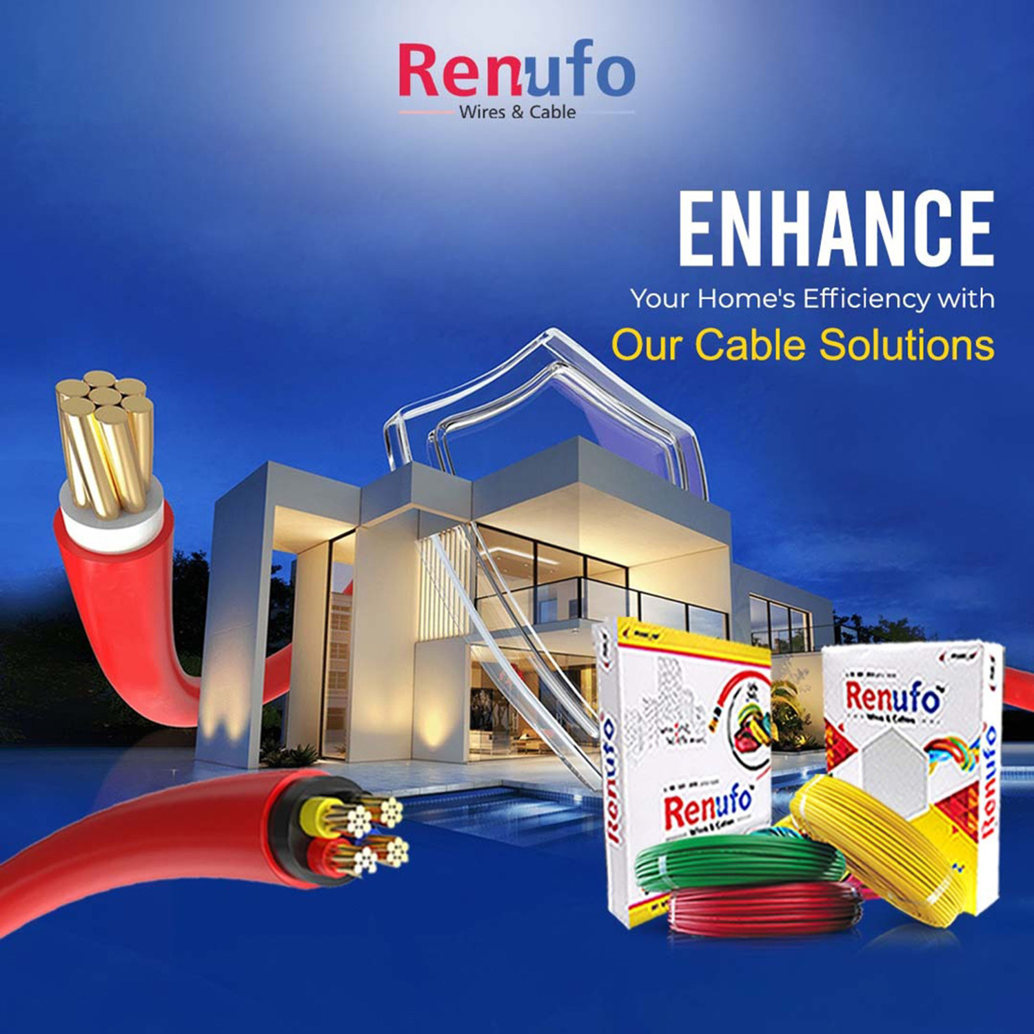 Image of Renufo Single Core PVC Insulated Eco-Friendly Flexible Copper Wires & Cables 0.5 sq /mm Black 100 m Wire