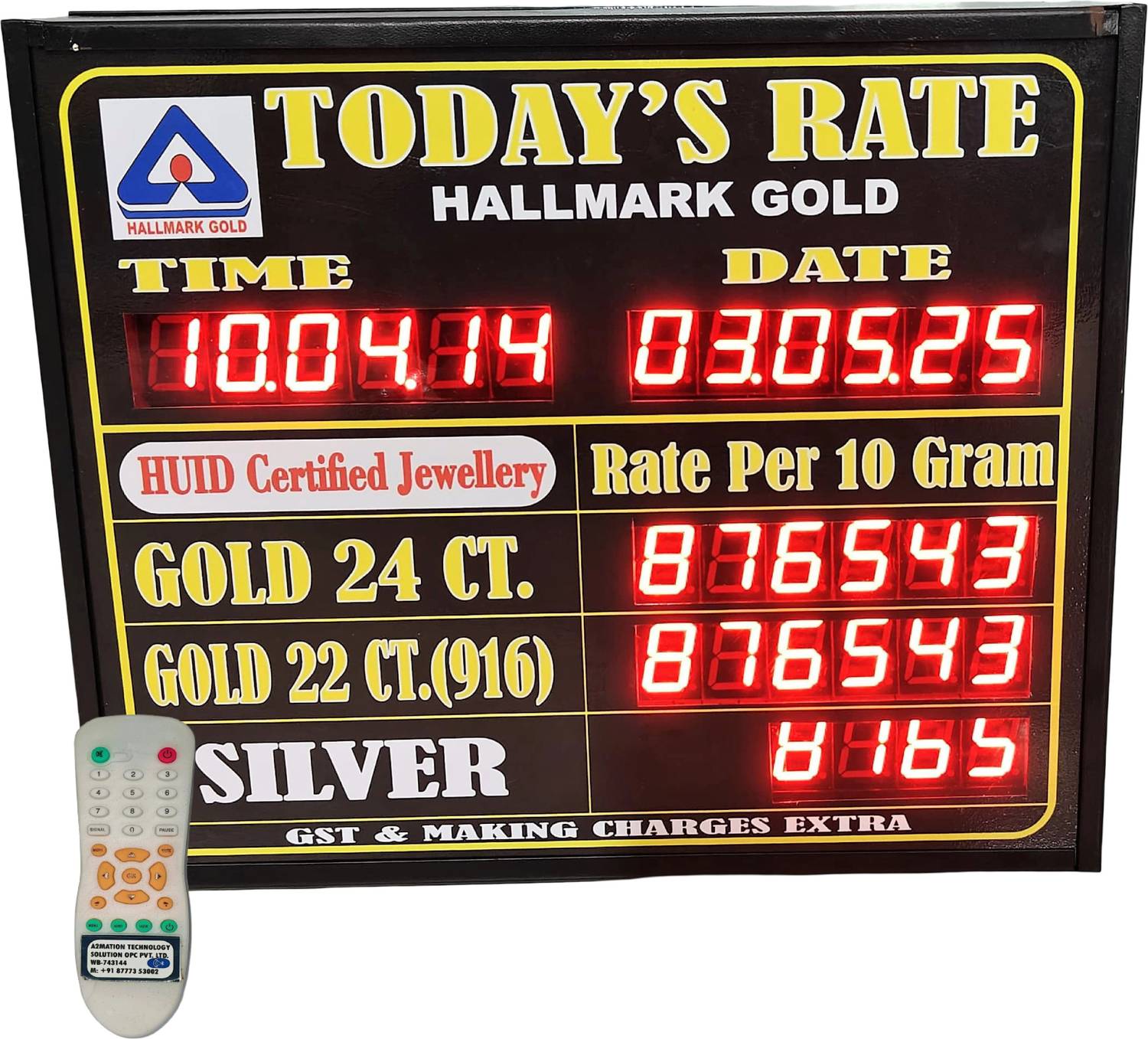 A2MATION Gold and Silver Rate display A2-GL50 LED Display