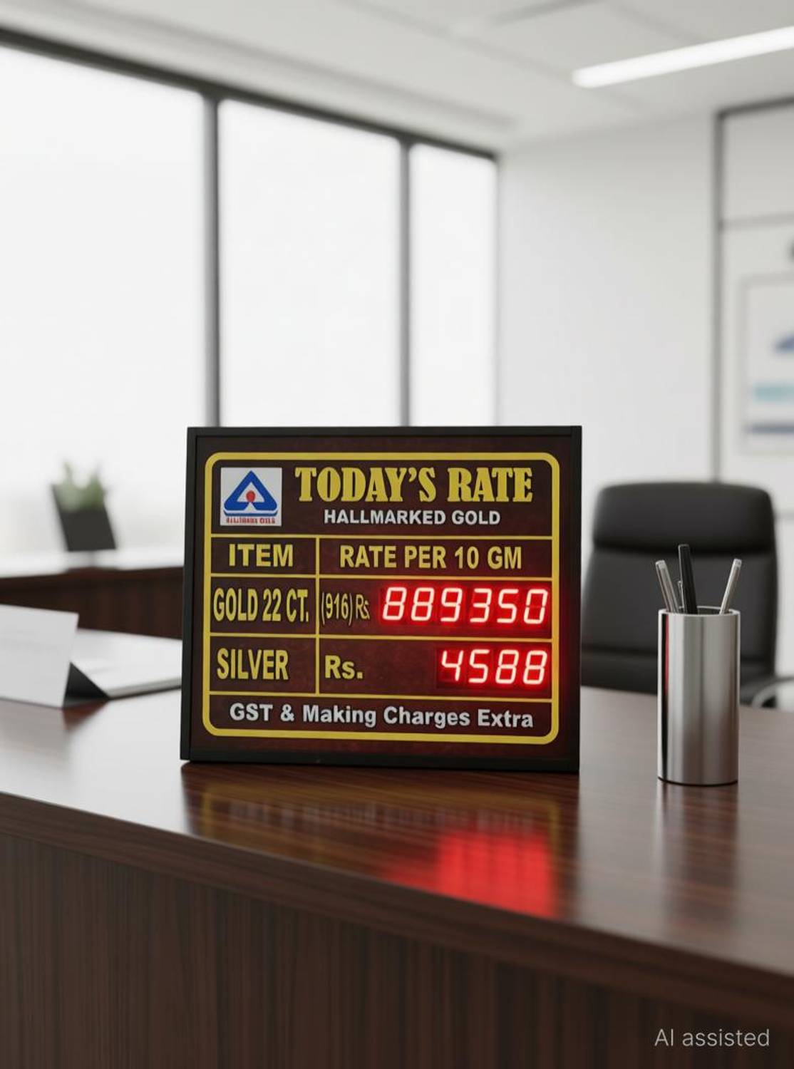 A2mation Gold and Silver Rate Board (A2 GO) Display with remote controlled LED Display