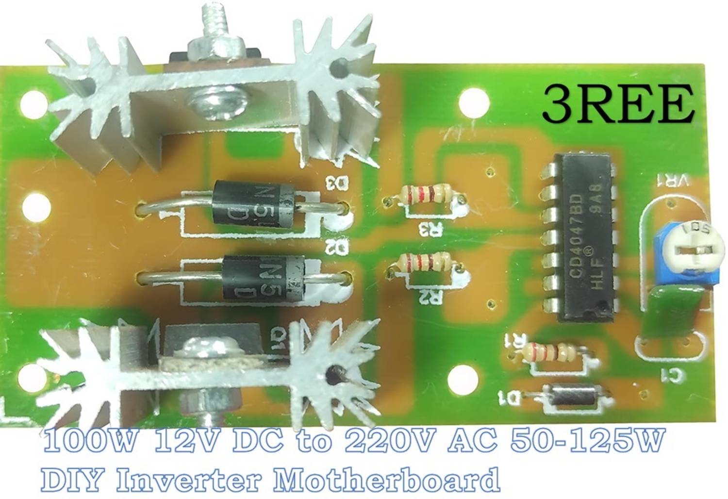 3REE A 100W 12V DC to 220V AC 50-125W DIY Inverter Motherboard Sound Recorder and Sound Circuit Electronic Hobby Kit