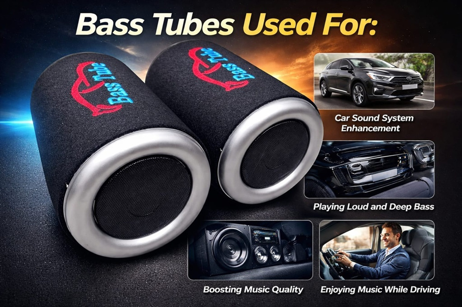 Image of SG Flash HIGH QUALITY AUDIO BT5 5 Inch Bass Tube Subwoofer (Passive , RMS Power: 50 W) Electronic Components Electronic Hobby Kit