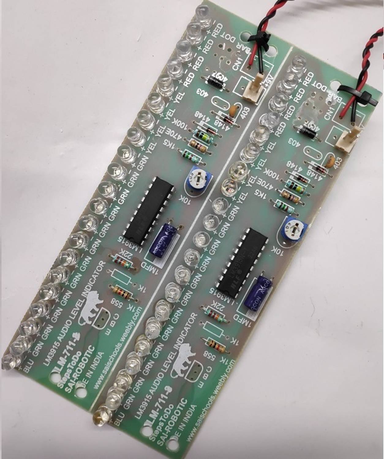 SAI ROBOTIC LM3915 Stereo Audio Level Indicator Ready Module Sound
