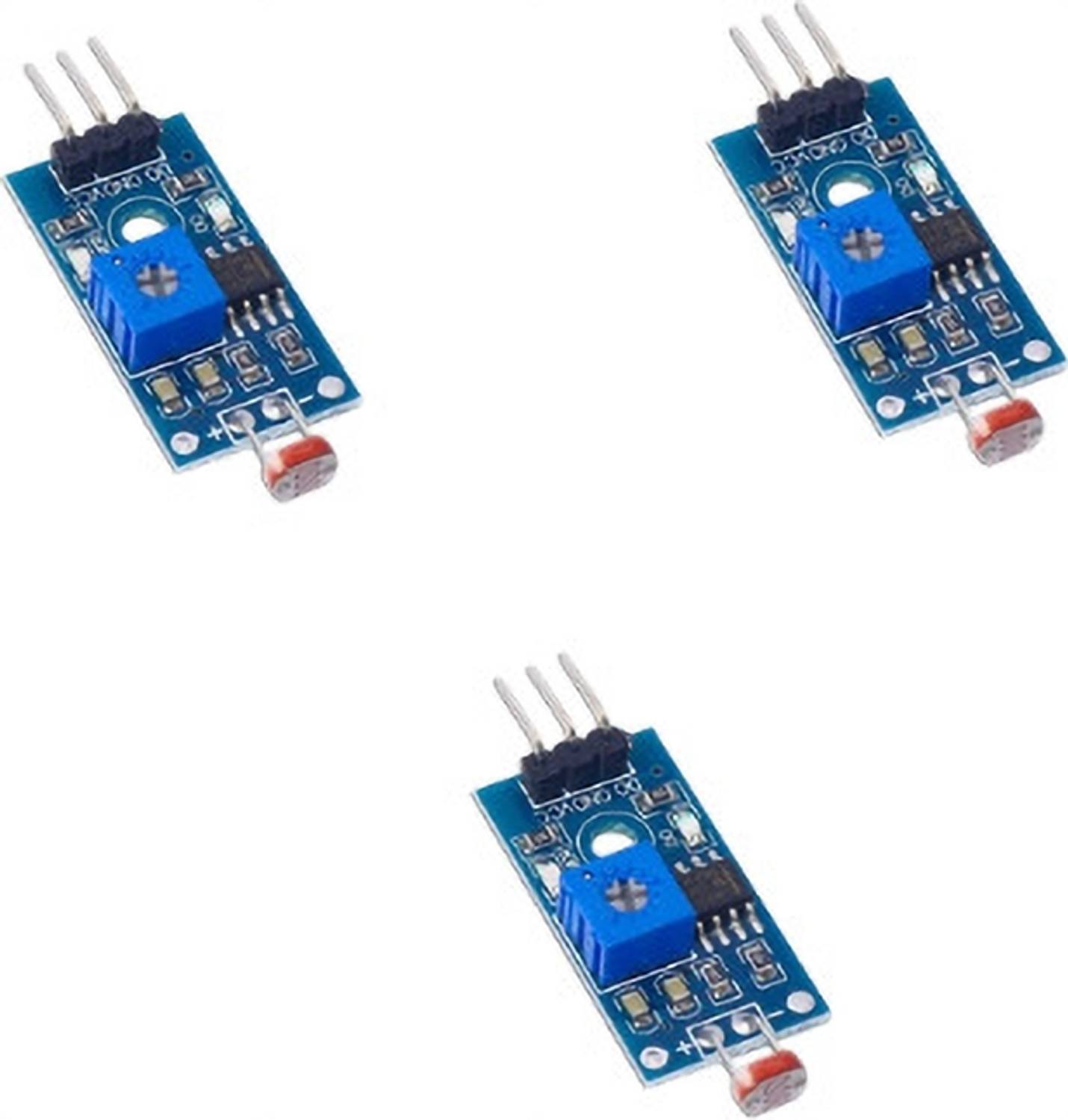 A2ZSMART LM393 Photosensitive Light Dependent Resistor (LDR) Sensor Module (PACK OF 3) Electronic Components Electronic Hobby Kit