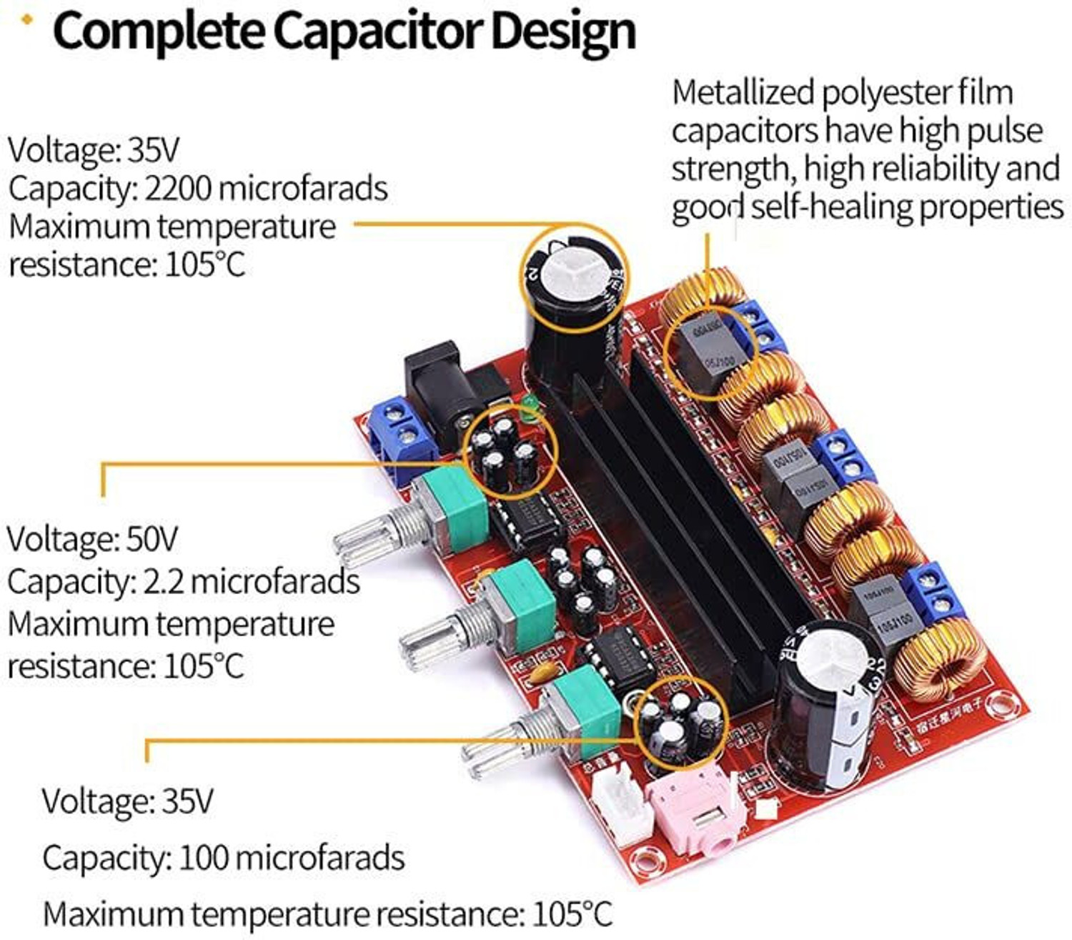 Image of HouseOfCommon PA3116D2 2 x 50W 21 Channel Digital Audio Power 100W Ampl -EHK1355 Electronic Components Electronic Hobby Kit