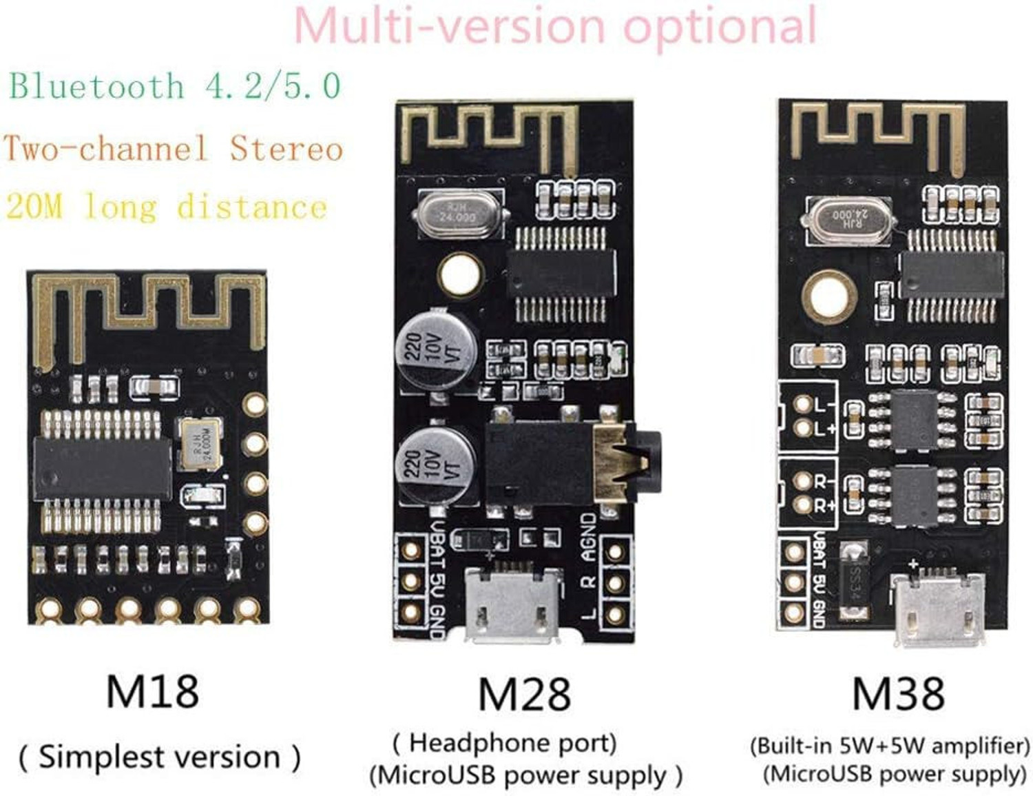 Image of HouseOfCommon PREMIUM QUALITY M38 BLT 20M 4.2 5.0 MP3 Bluetooth Audio Board Module Electronic Components Electronic Hobby Kit