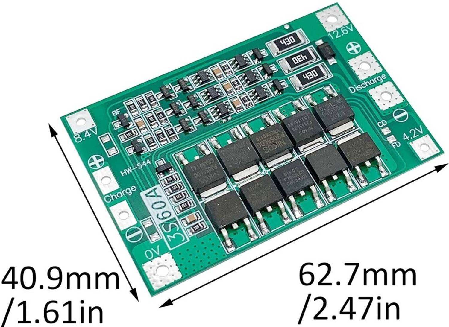 3REE HIGH QULITY 3S 60A 12.6V 18650 Charger PCB BMS Protection