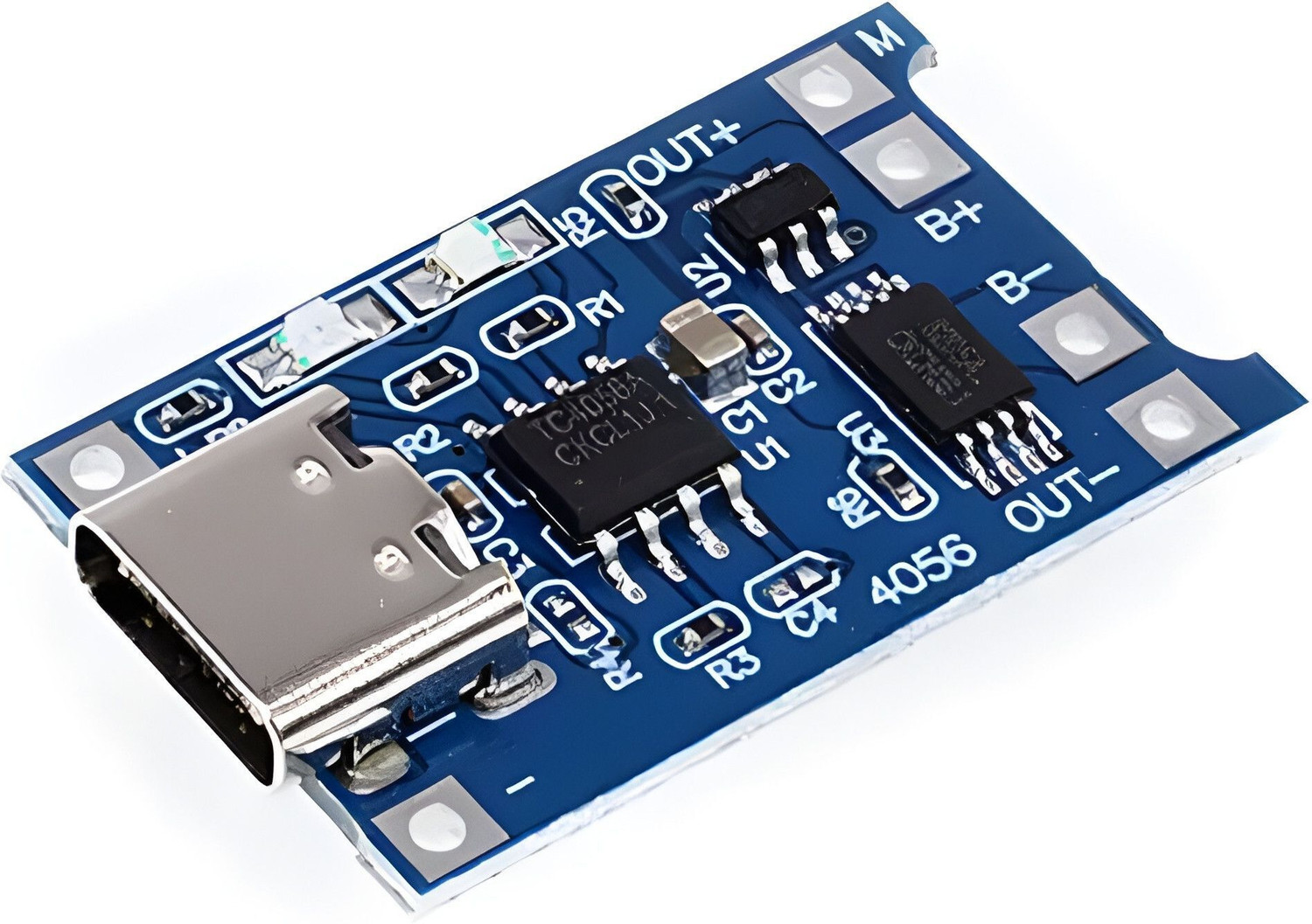 Image of Robo Ocean Battery Charging Module (TP4056) With Current Protection Type C (Pack of 1) Electronic Components Electronic Hobby Kit