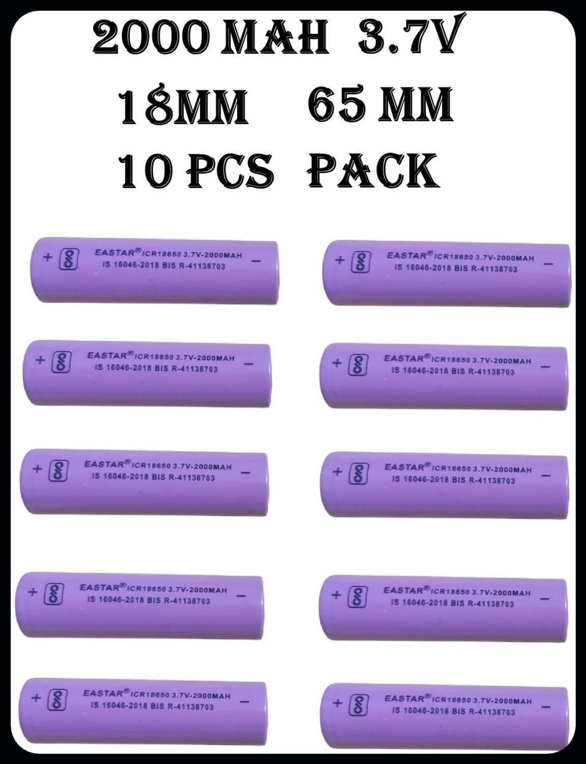 Image of EASTRA EASTAR 18650 37V 2000 MAH ION RECHARGEABLE BATTERY-EHK3079 Electronic Components Electronic Hobby Kit