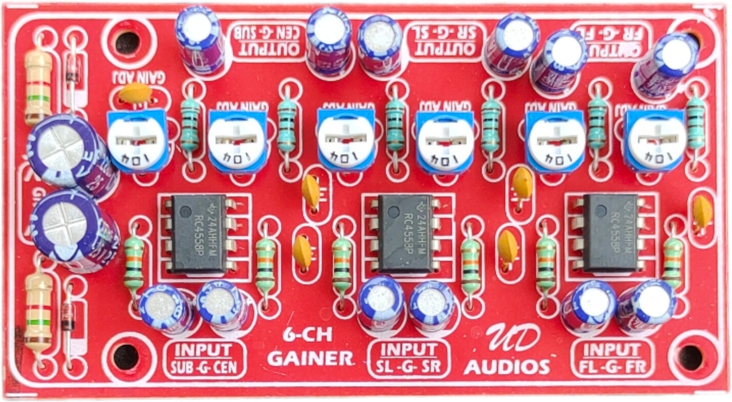 Image of High Tech 6 Channel Gainer Board,All Channel Gain Adjustable Use in RC4558 IC,DC15V to 40V Electronic Components Electronic Hobby Kit