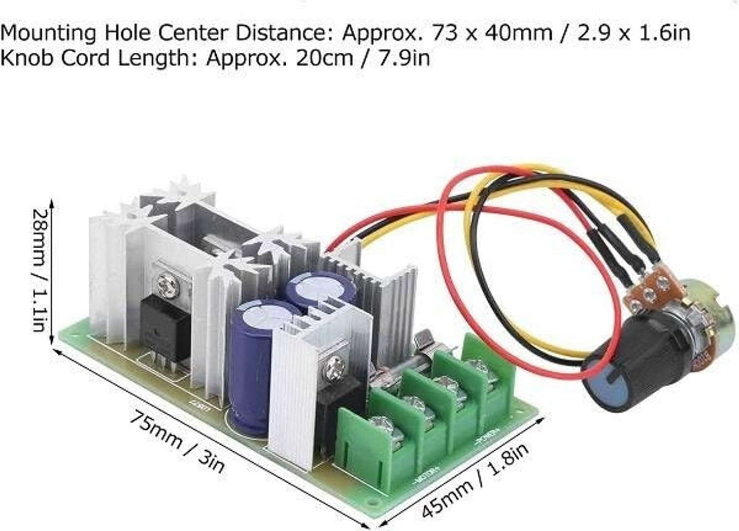 Image of HouseOfCommon DC10-60V 20A PWM Motor Speed Regulator Controller Switch Power Supply Electronic Hobby Kit