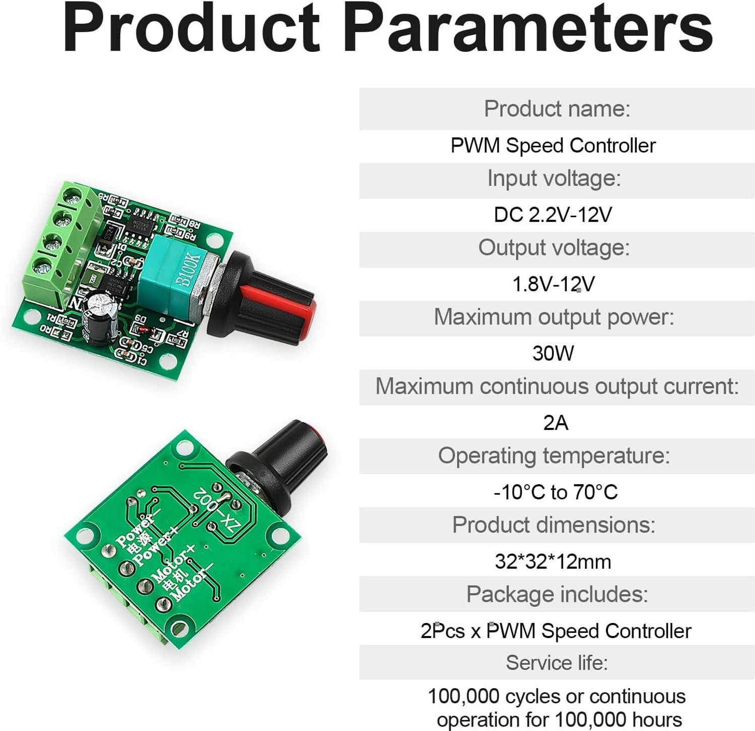 Image of EASTRA Dc 1.8V 3V 5V 6V 12V 2Amp Pwm Motor Speed Controller Motor Control Electronic Hobby Kit