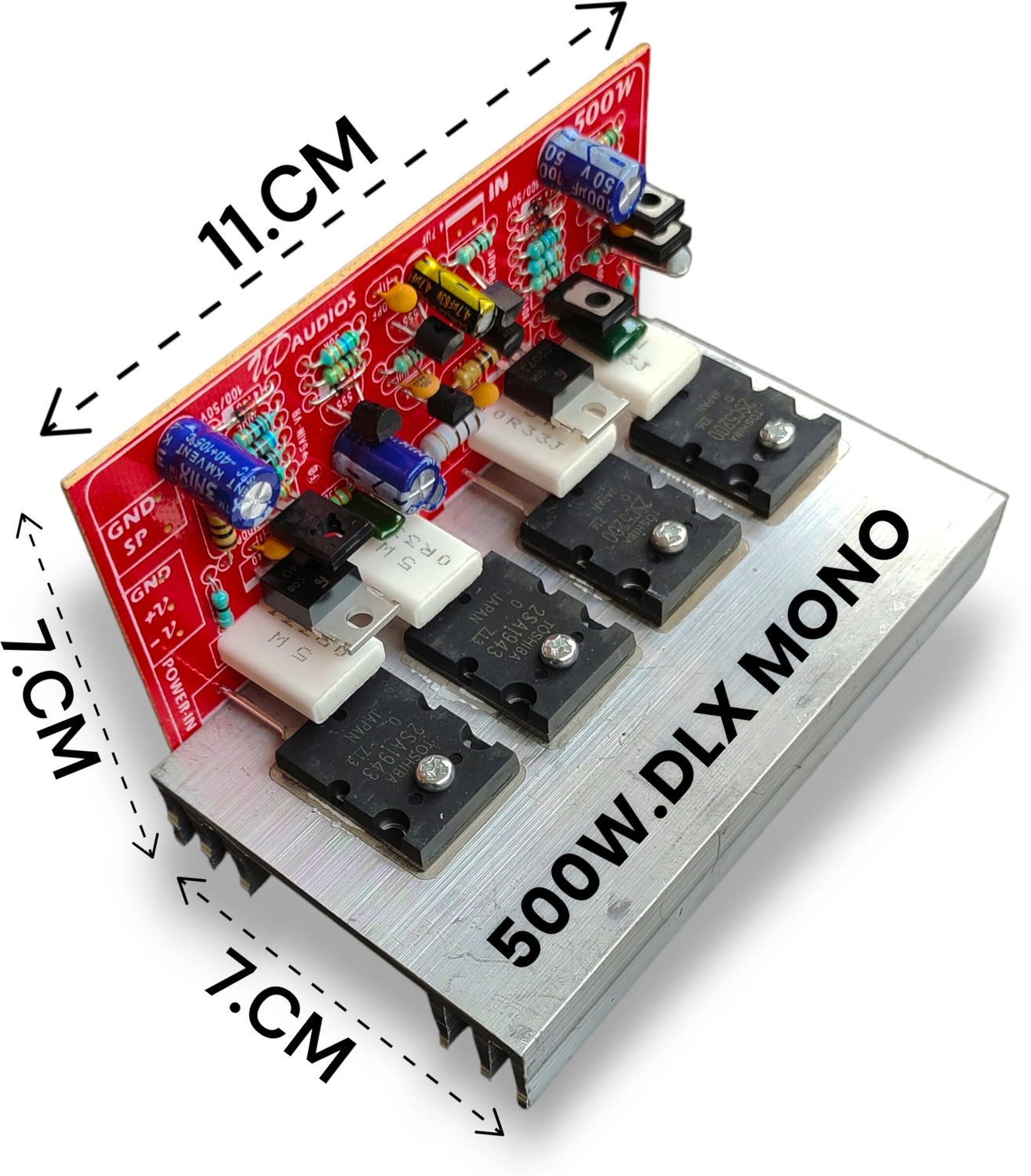 Image of High Tech 500 Watt MONO 4TR Amplifier Board,BEST Audio Performance DC24v To45v Dual Supply Electronic Components Electronic Hobby Kit