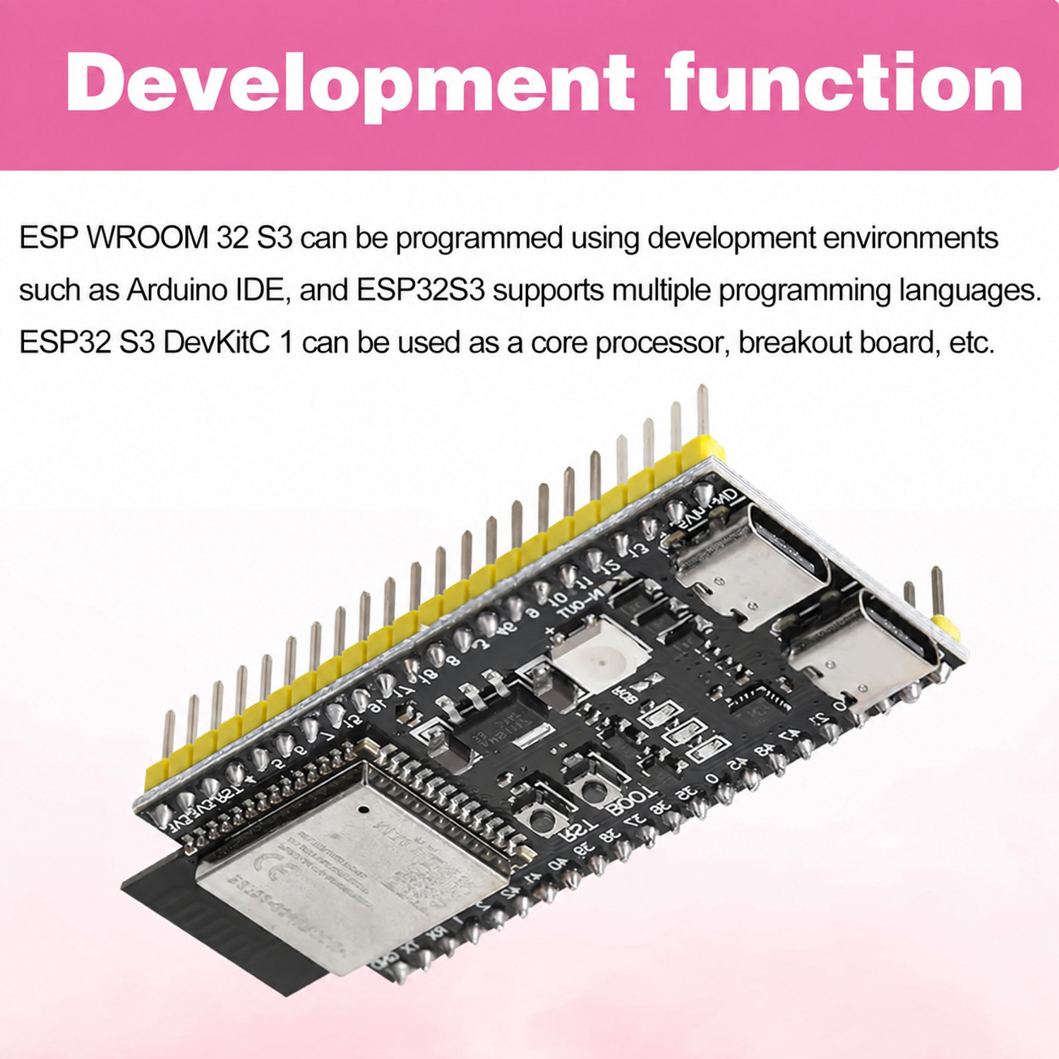 Image of Electrobot ESP32-S3 N8R8 Wi-Fi Bluetooth Development Boards, Pack of 2 Micro Controller Board Electronic Hobby Kit