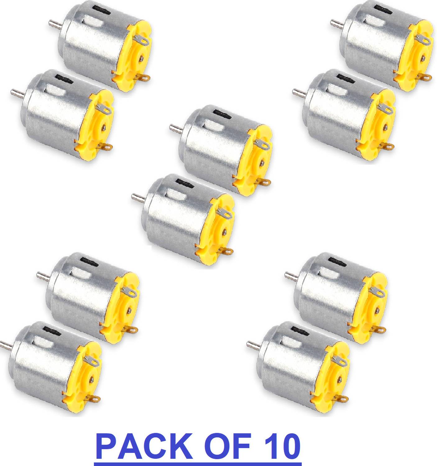 3REE PACK OF 10 DC Motor Mini Electric Toy Cars Engine Motor Kit, for DIY Fan Models Electronic Components Electronic Hobby Kit