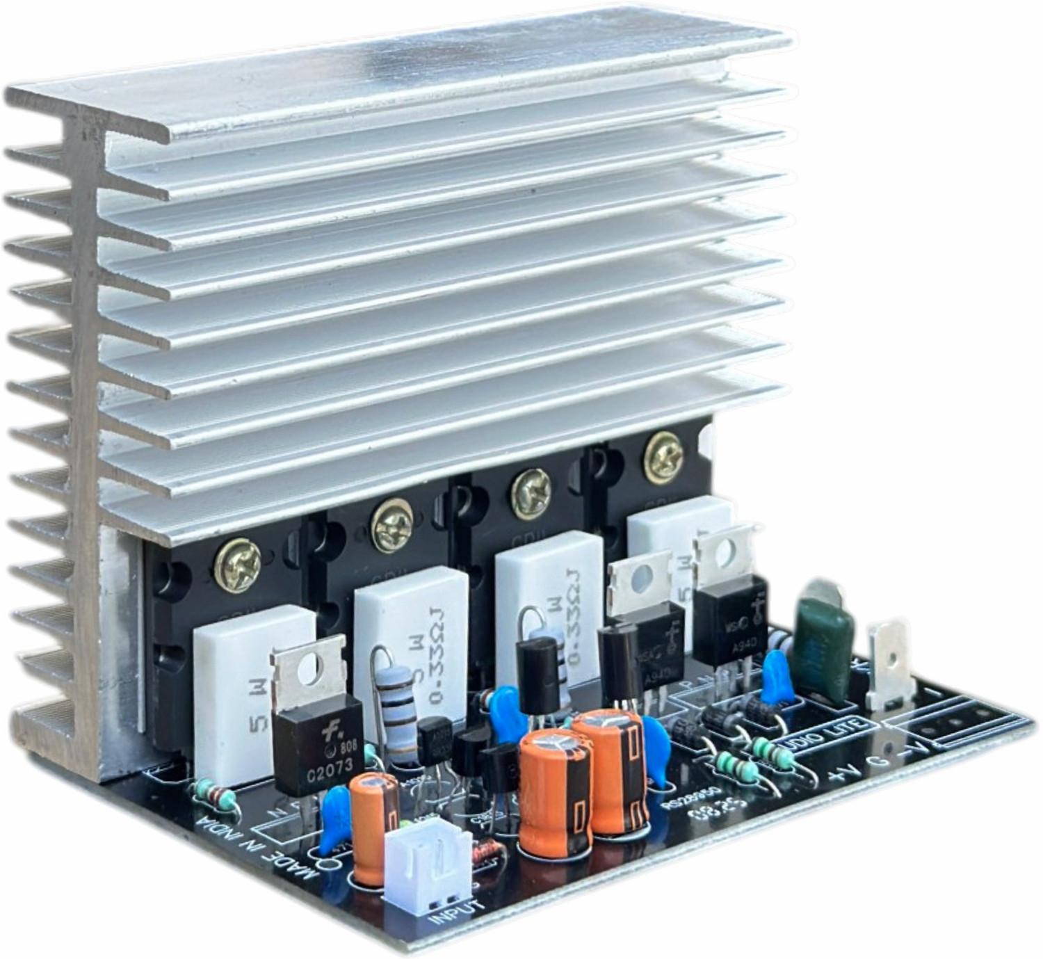 Image of AUDIO LITE 200W RMS Mono Amplifier Board with Heavy Heat Sink | High Power | Sound Recorder and Sound Circuit Electronic Hobby Kit