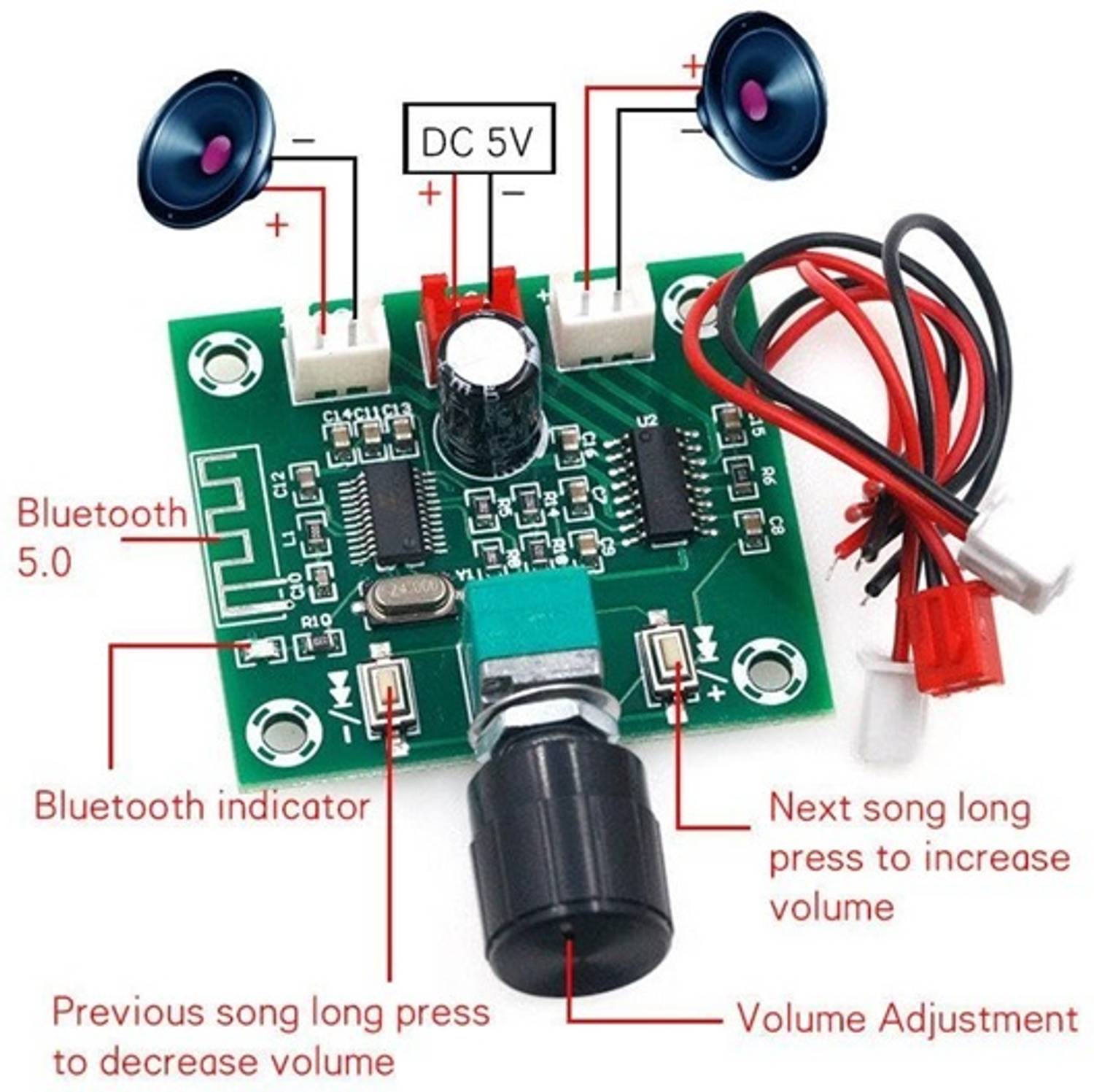 EASTRA A158 Bluetooth 5.0 Power Amplifier Board - Image 3