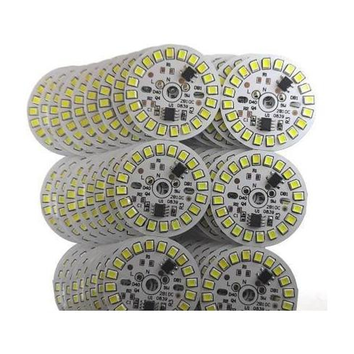 Image of geeta enterprises 20 Pics 9 Watt Direct On Board LED Bulb Raw Material WHITE Color Light Electronic Components Electronic Hobby Kit