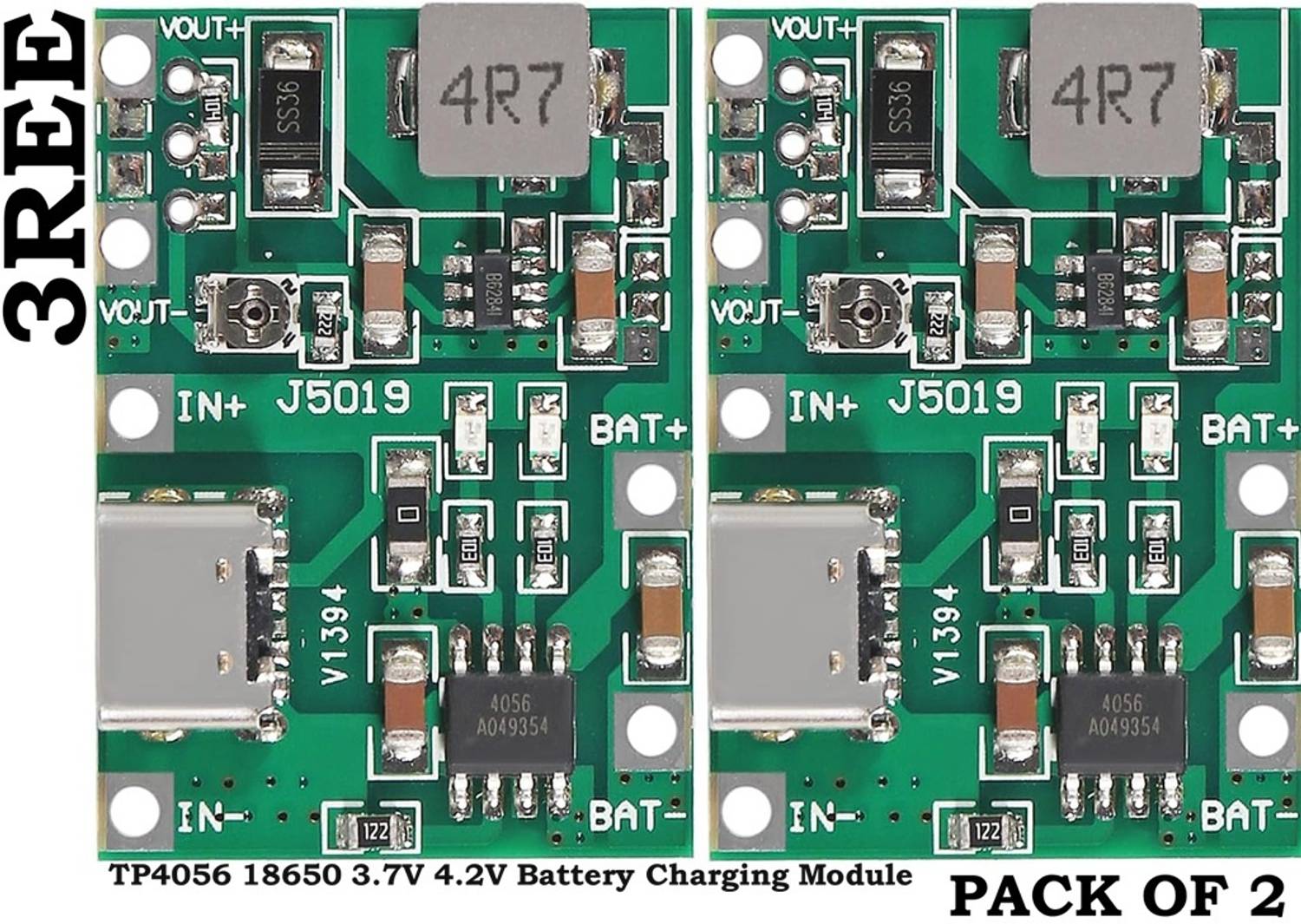 3REE PREMIUM Battery Charger Module Type-C USB TP4056 Electronic Components Electronic Hobby Kit