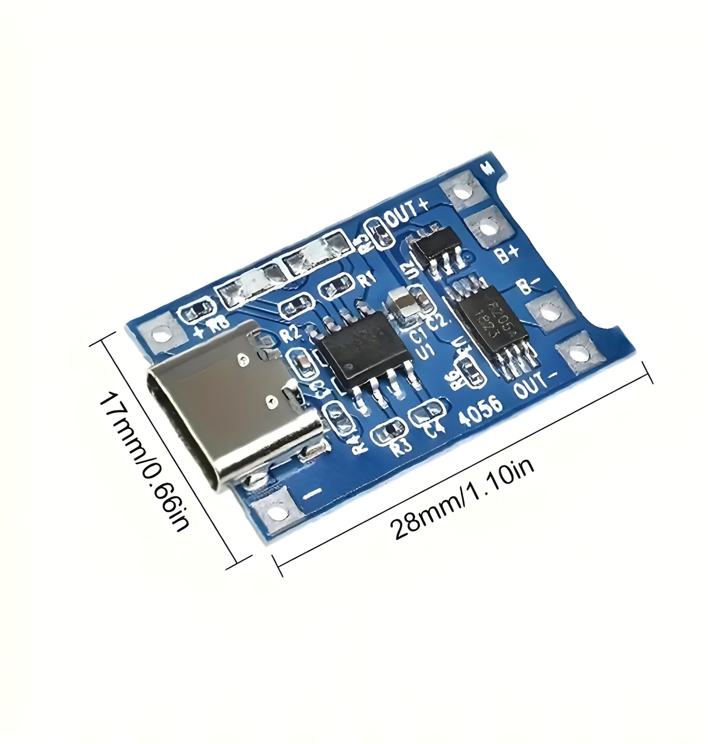 Image of Robo Ocean Battery Charging Module (TP4056) With Current Protection Type C (Pack of 1) Electronic Components Electronic Hobby Kit