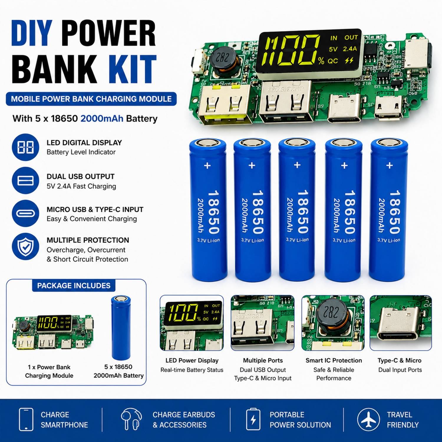 Spire AGI-PB-18650-5 Electronic Hobby Kit - Image 2