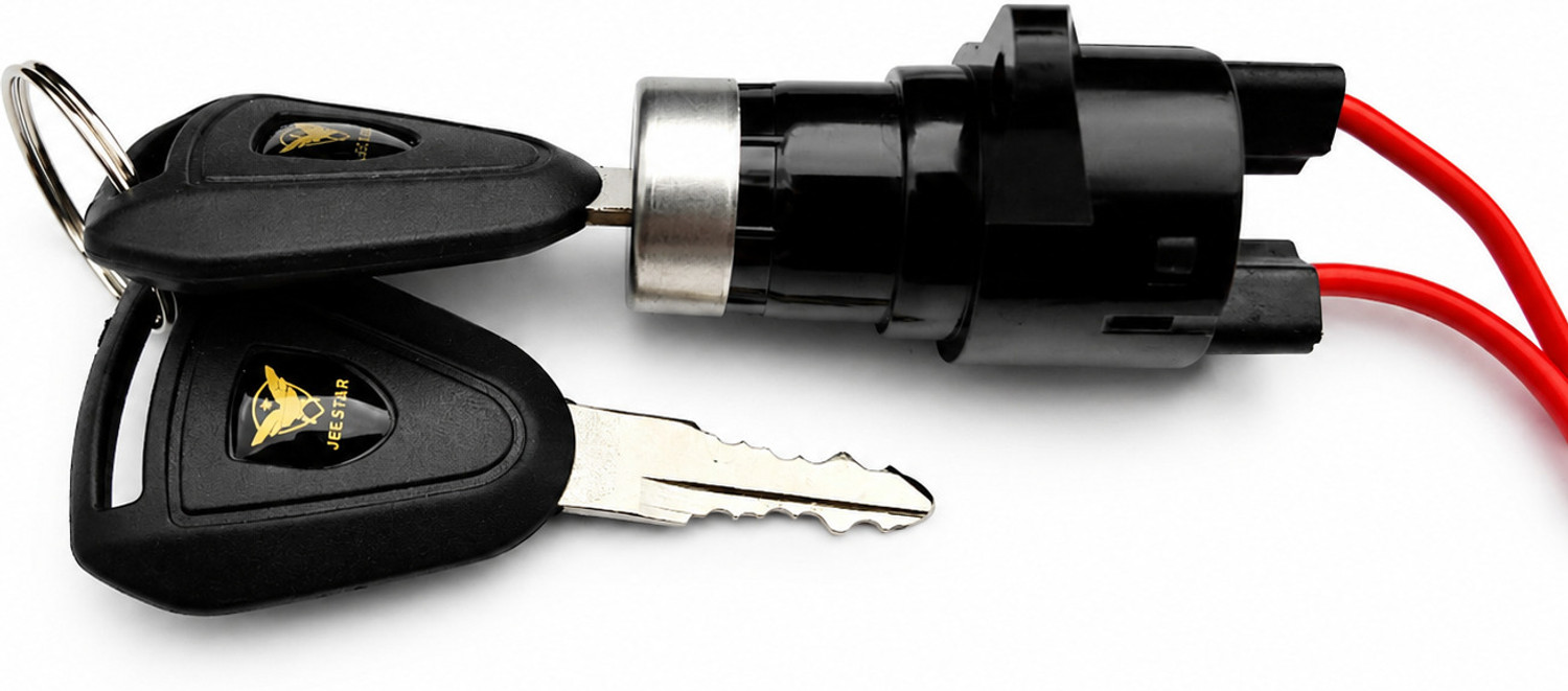 Image of USR Universal Bike Ignition Lock Switch with 2 Keys Waterproof Black Automotive Electronic Hobby Kit
