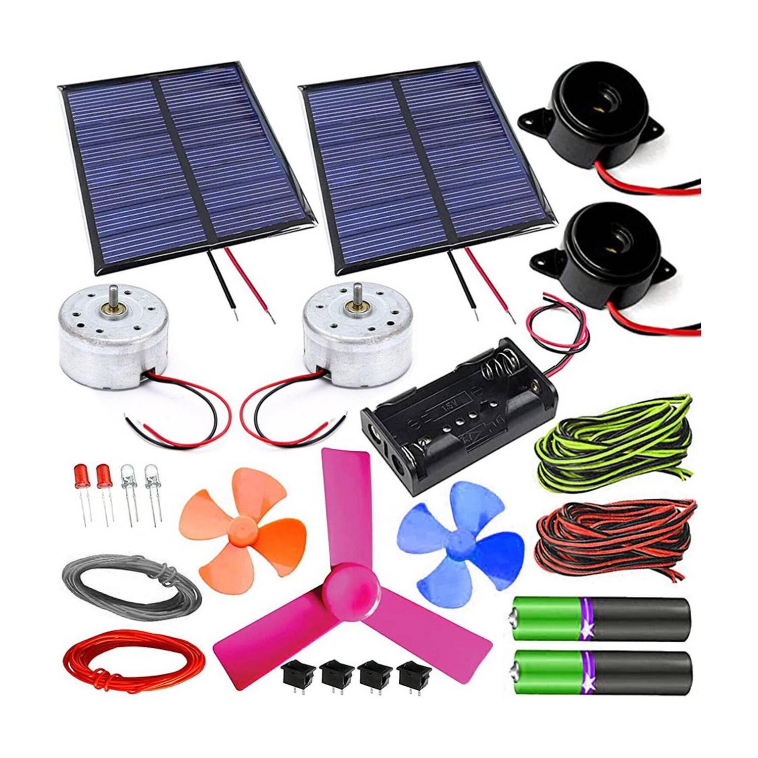 Electrobot Solar Motor Battery Fan Kit Solar and Fuel Cell Electronic Hobby Kit