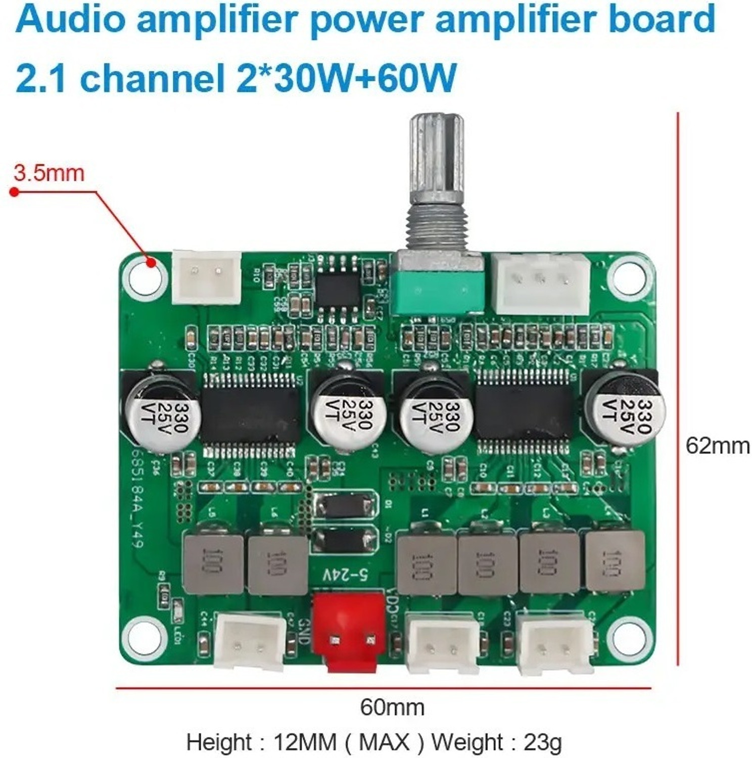 Image of SG Flash HIGH QUALITY 12 24V 2x50+100W 2.1 Digital Amplifiers Audio Speaker Board TPA3118 Power Supply Electronic Hobby Kit