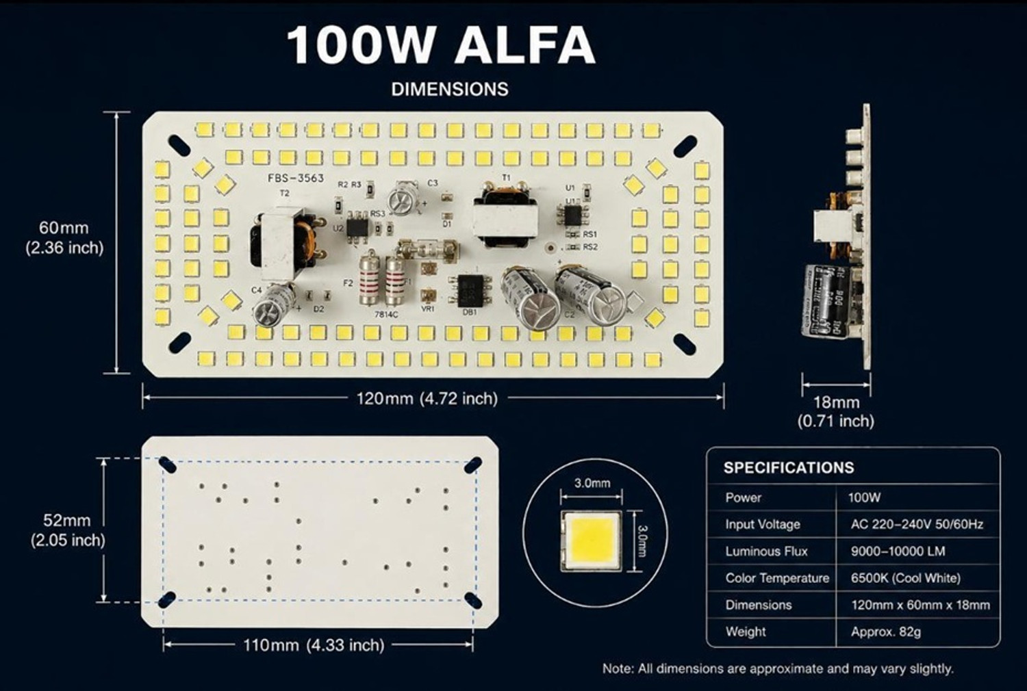 Image of SG Flash HIGH QUALITY 100W ALFA (pack of 5) Electronic Components Electronic Hobby Kit