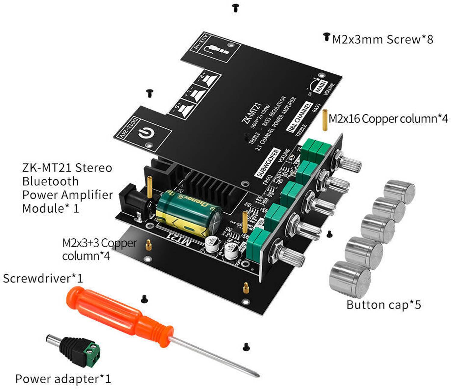 IOTaudios ZK-MT21 50W*2+100W Bluetooth Amplifier - Image 3
