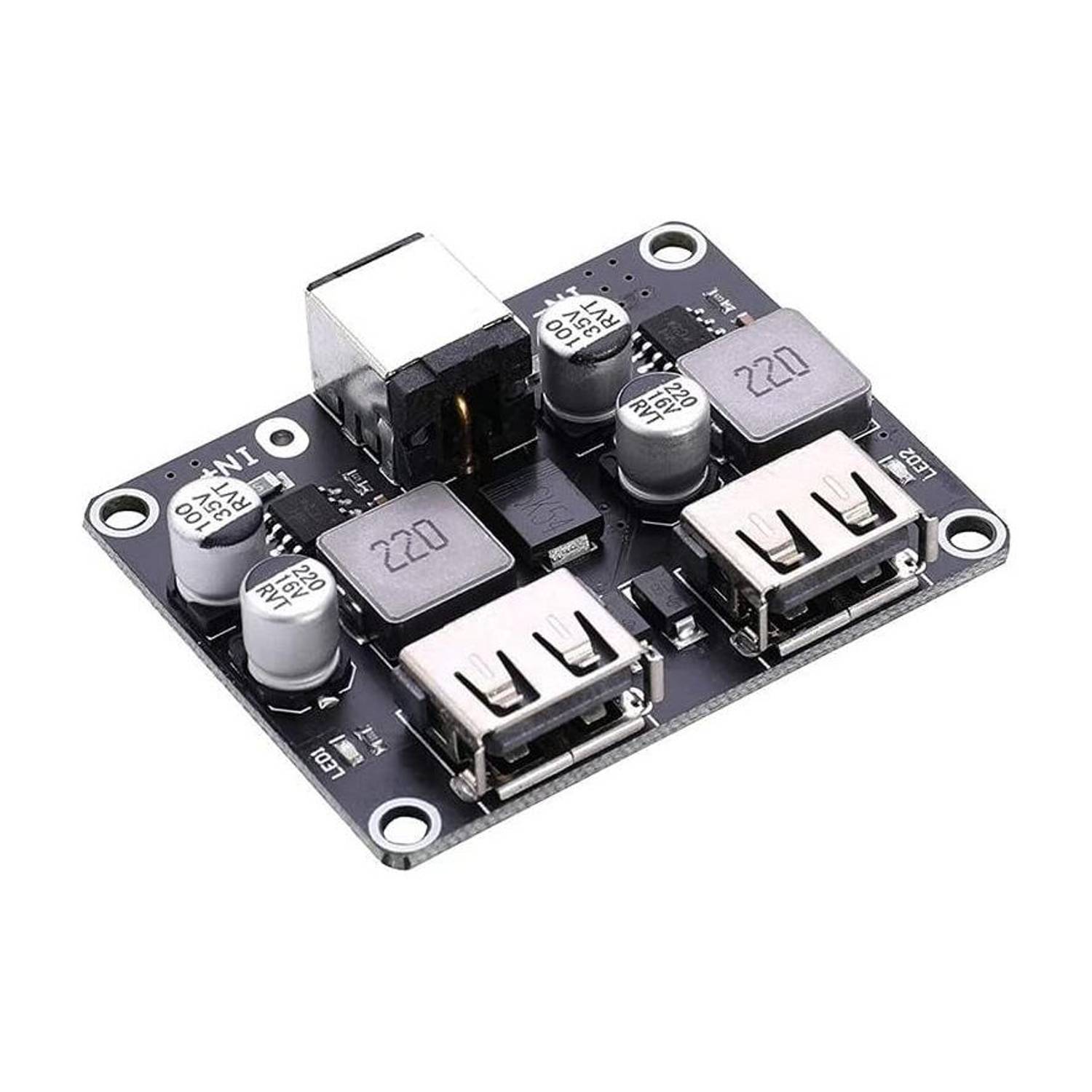 InkOcean 12V 24V to QC3.0 Fast Charge Dual USB Charging Board - Image 1