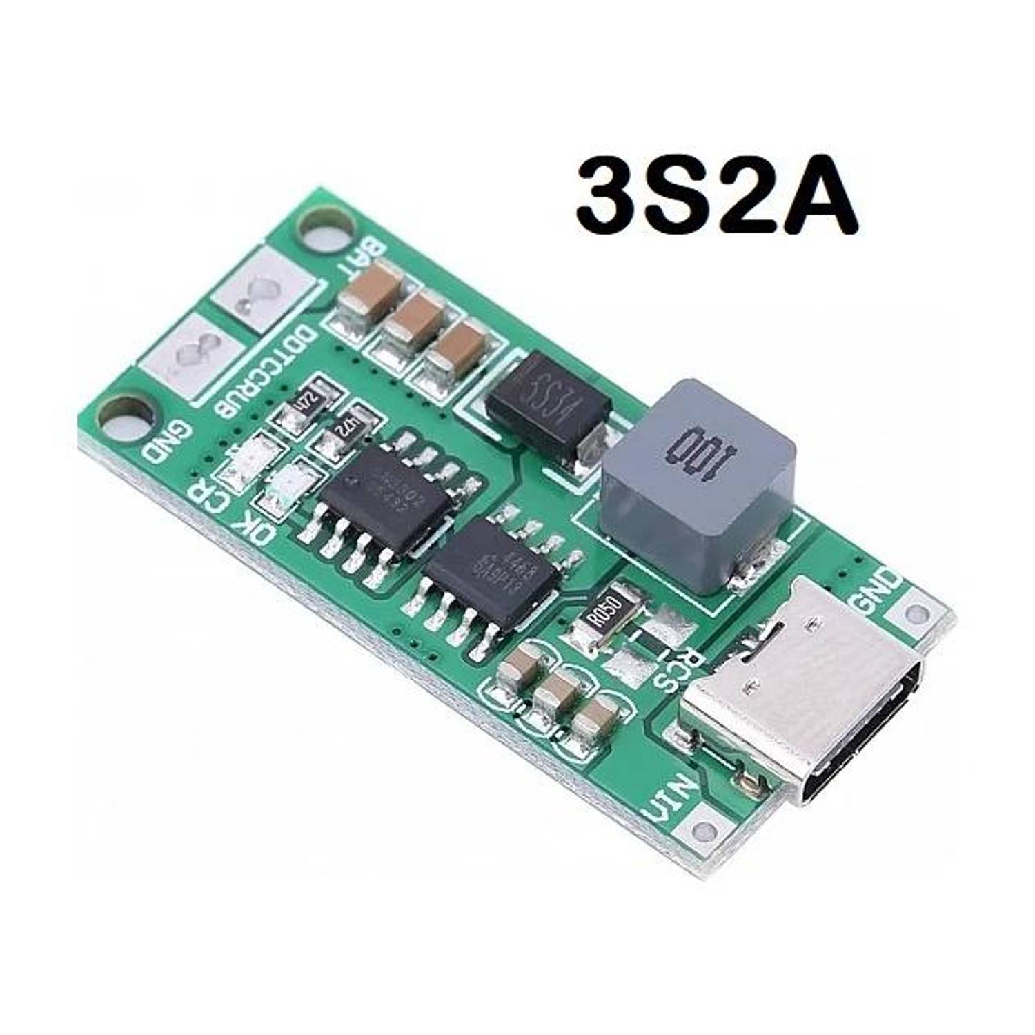 3REE 3S-2A |18650 Polymer Lithium Ion Charger Type C to 3S 12.6V 2A Booster Module Electronic Components Electronic Hobby Kit