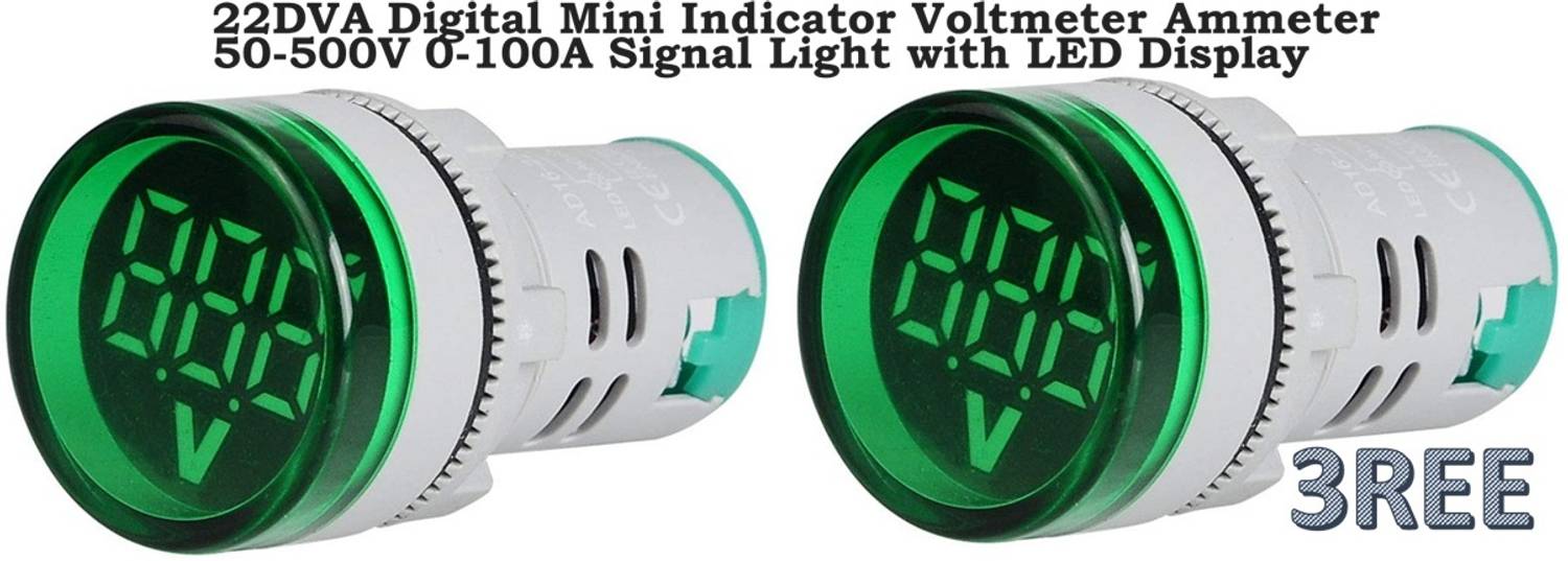 3REE GREEN AC 20-500V Digital AC Voltmeter Voltage Meter Meter Electronic Hobby Kit