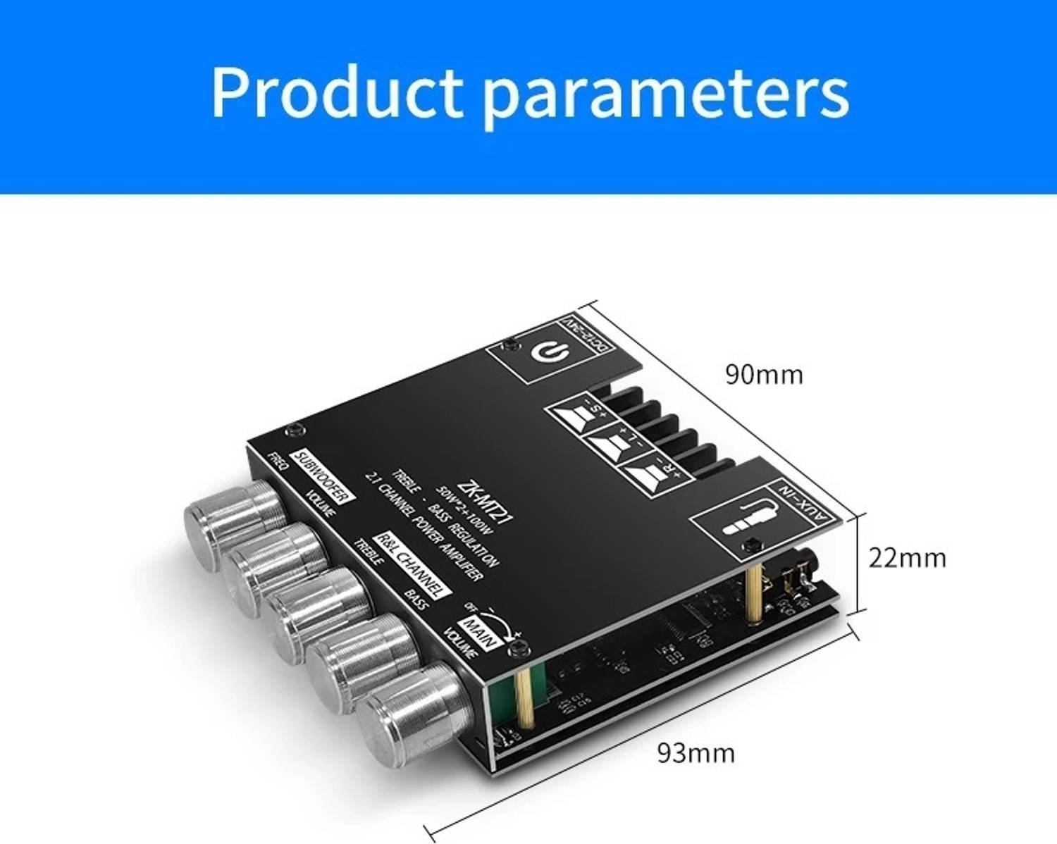 IOTaudios ZK-MT21 50W*2+100W Bluetooth Amplifier - Image 5