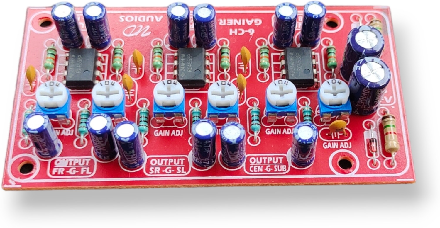 Image of High Tech 6 Channel Gainer Board,All Channel Gain Adjustable Use in RC4558 IC,DC15V to 40V Electronic Components Electronic Hobby Kit