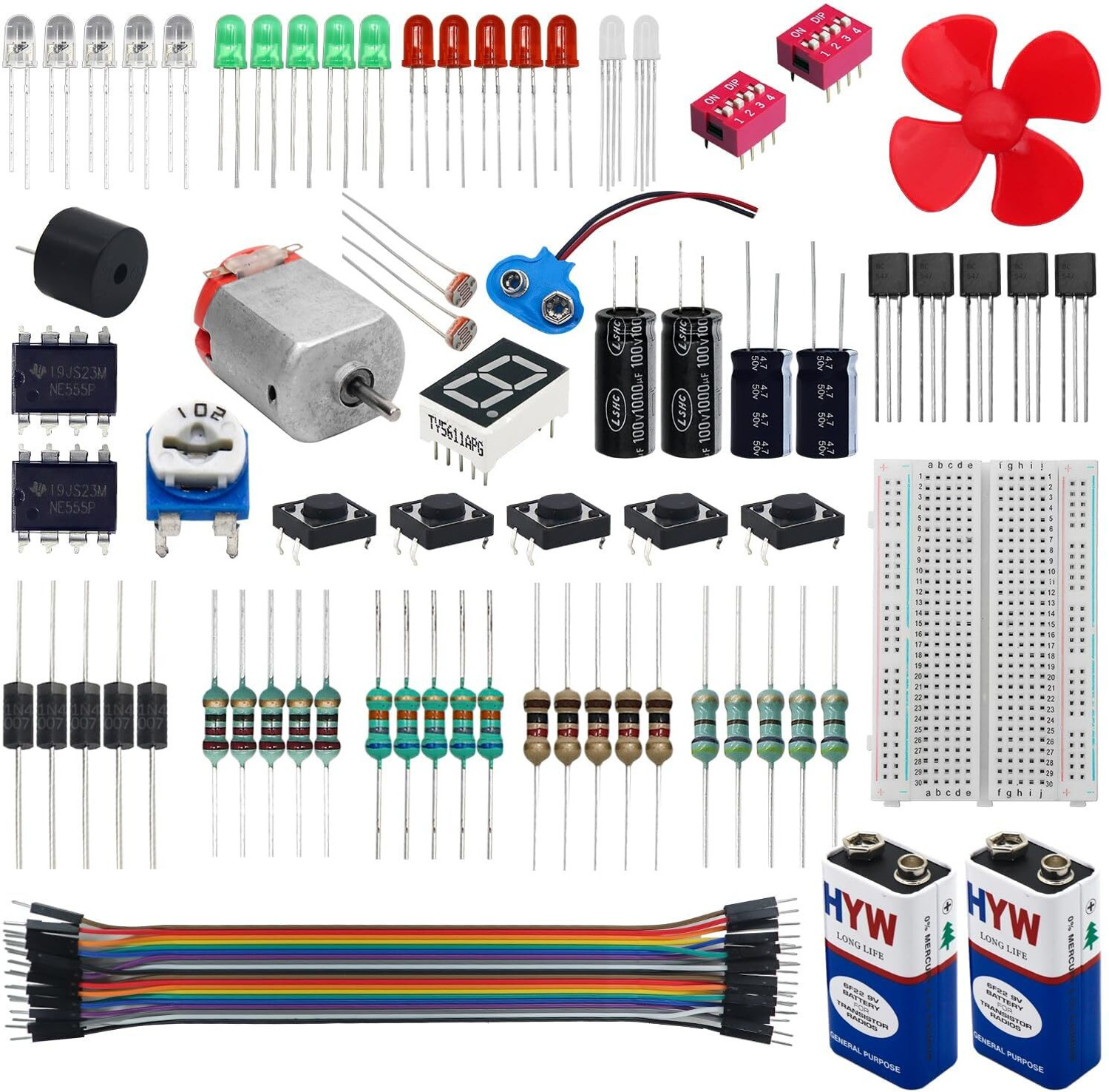Image of Electrobot Starter Kit (70 ITEMS) 20+ DIY Projects with Electronics Components Electronic Components Electronic Hobby Kit