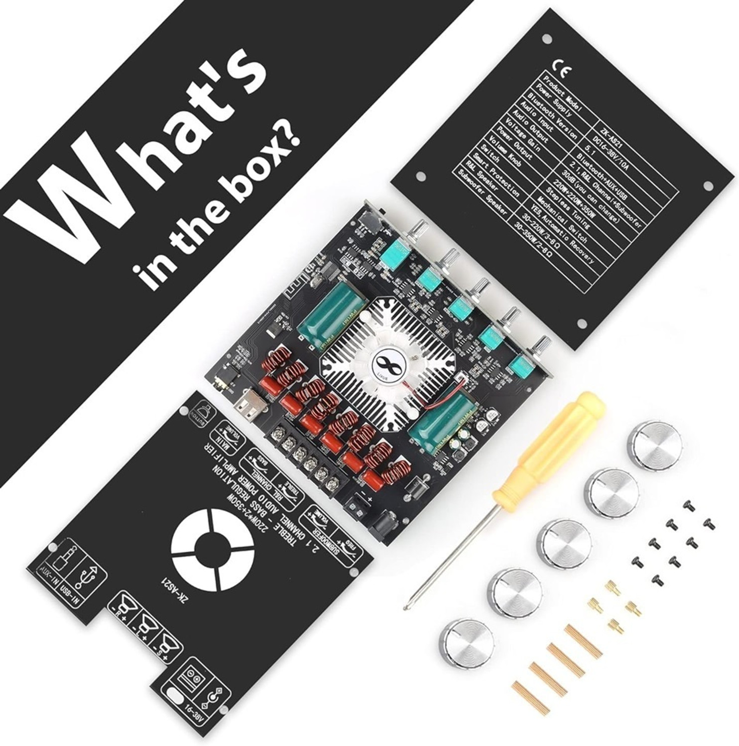 Image of 3REE PREMIUM QUALITY ZK-AS21 TPA3255 Bluetooth 5.1 Power Amplifier Board Electronic Components Electronic Hobby Kit
