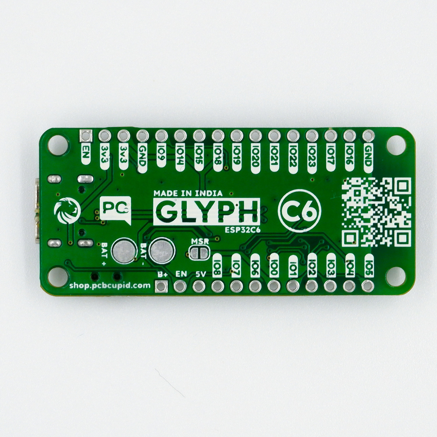 Image of PCBCUPID Glyph C6 | ESP32C6 With integrated 3.7v BMS Electronic Components Electronic Hobby Kit