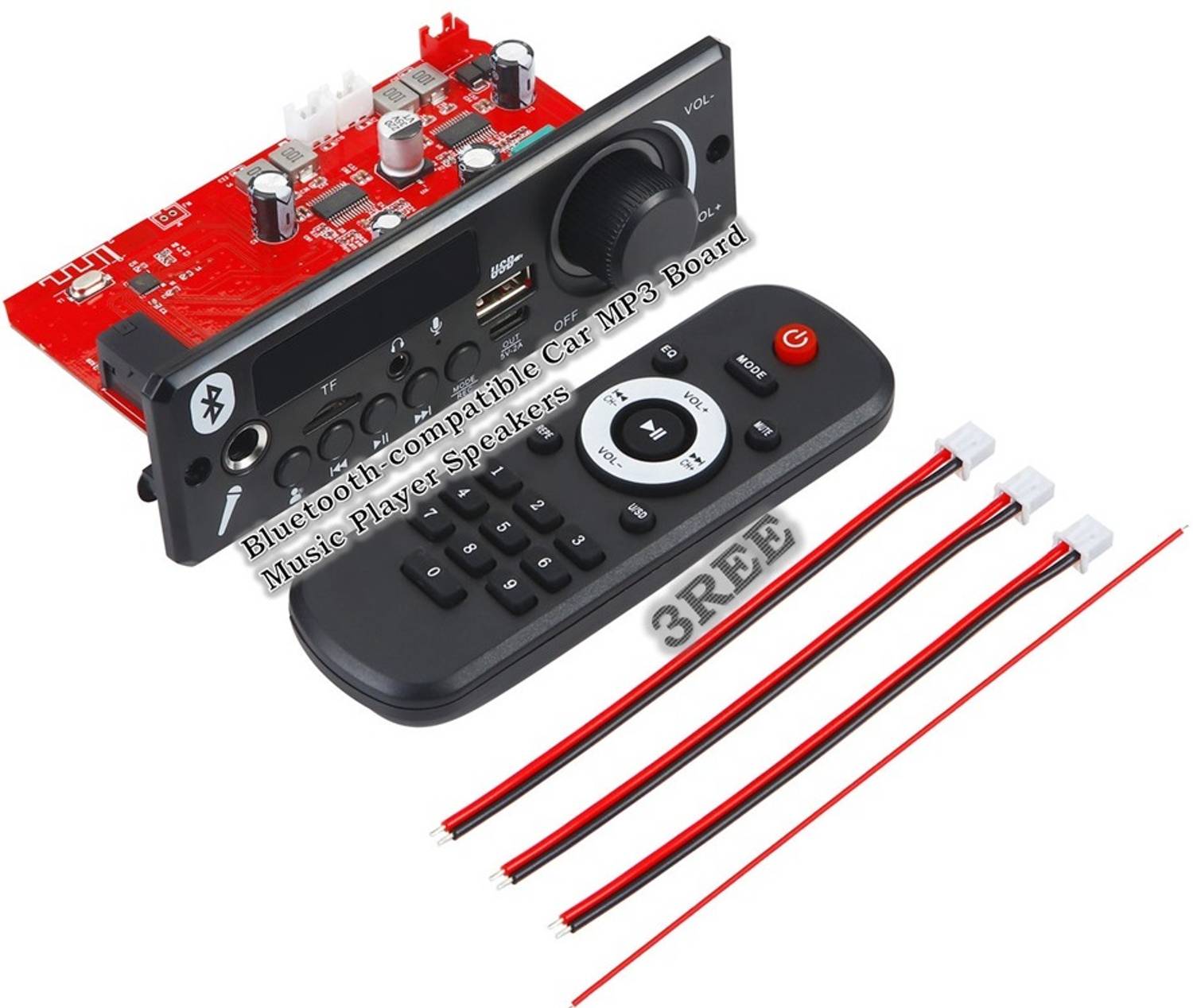 3REE L Bluetooth-compatible Car MP3 Board Music Player Speakers Electronic Components Electronic Hobby Kit