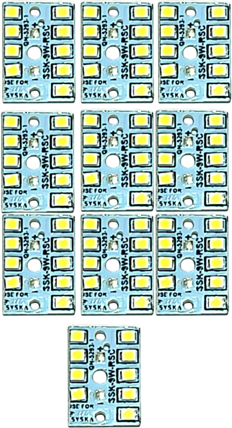AVISRI 10 PCS SYSKA 9 Watt PREMIUM MCPCB LED Bulb Raw Materials WHITE Color Light Electronic Components Electronic Hobby Kit