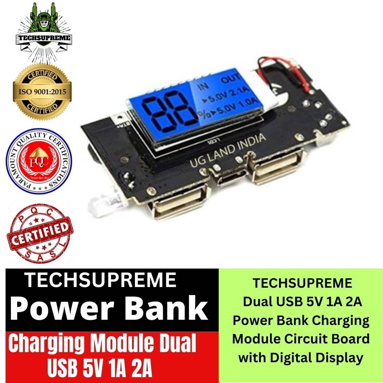 TechSupreme Dual USB 5V 1A 2.1A Mobile Power Bank