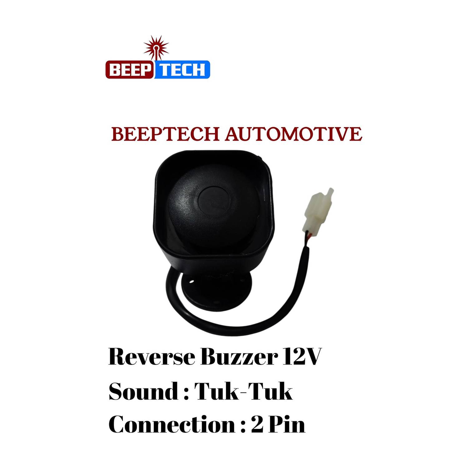 BEEPTECH Reverse Buzzer 12VDC 2Pin for All Car & 3Wheeler models,Sound - Tuk-Tuk Automotive Electronic Hobby Kit