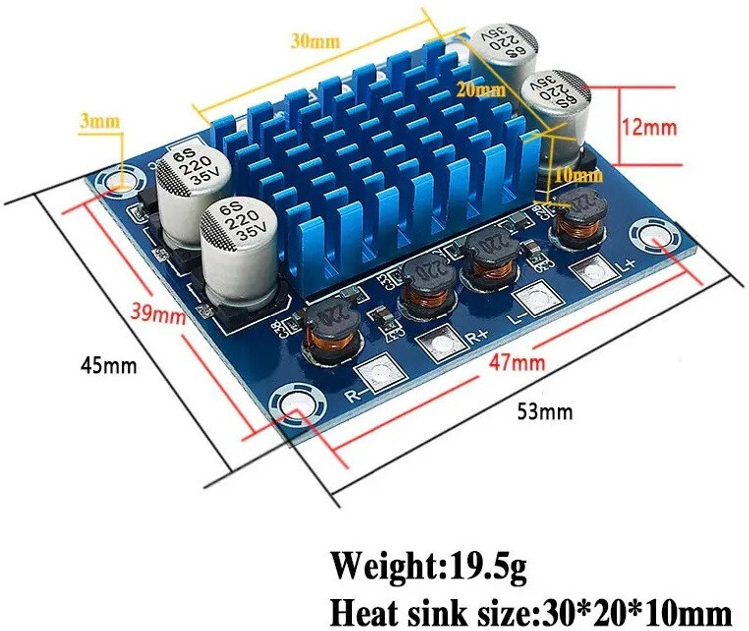 Image of EASTRA TPA3110 30W+30W 2.0 Audio Amplifier Board Electronic Components Electronic Hobby Kit