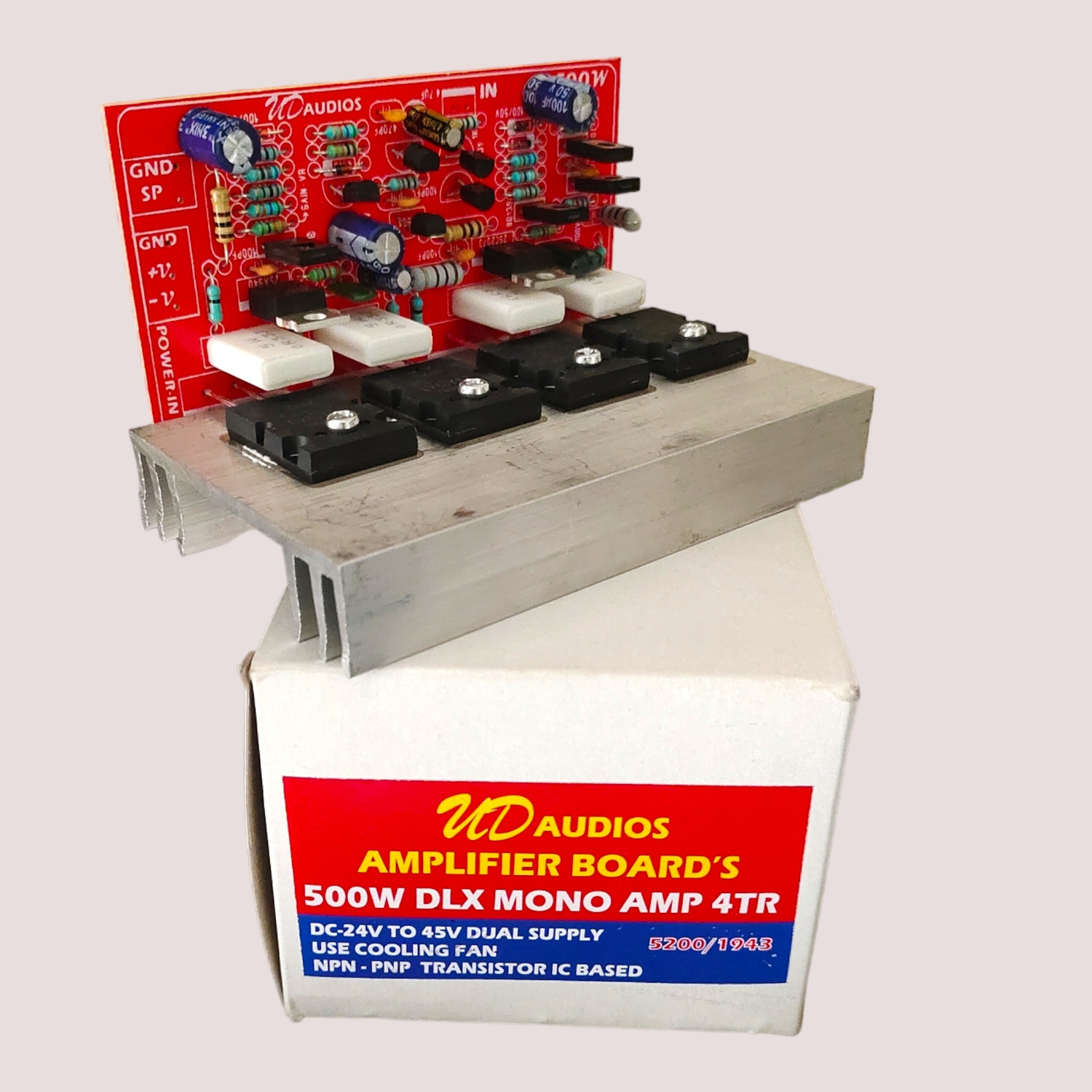 Image of High Tech 500 Watt MONO 4TR Amplifier Board,BEST Audio Performance DC24v To45v Dual Supply Electronic Components Electronic Hobby Kit