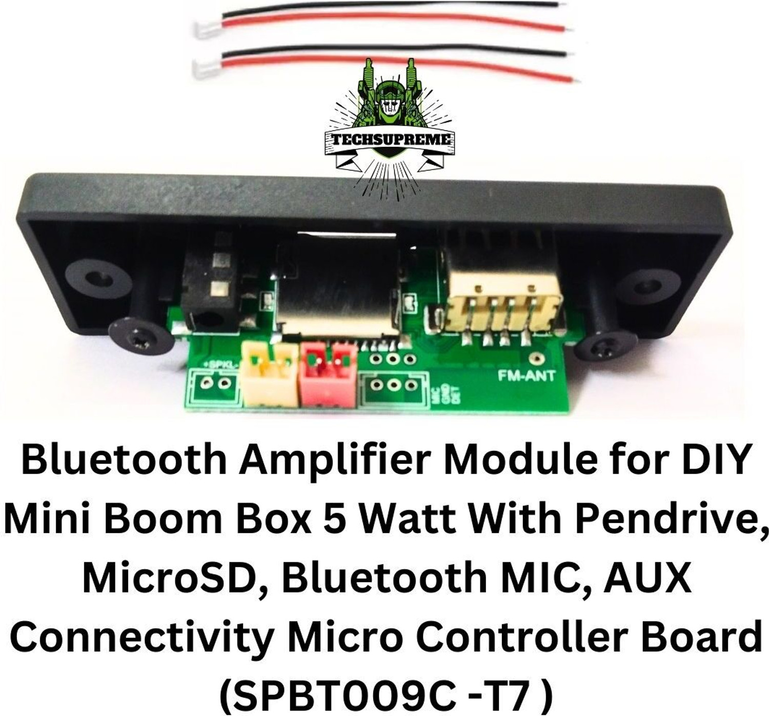 Image of TechSupreme BLUETOOTH MODULE WITH MIC SLOT , TWO 5 WATT SEPAKER OUTPUT , SD CARD A2 Electronic Components Electronic Hobby Kit