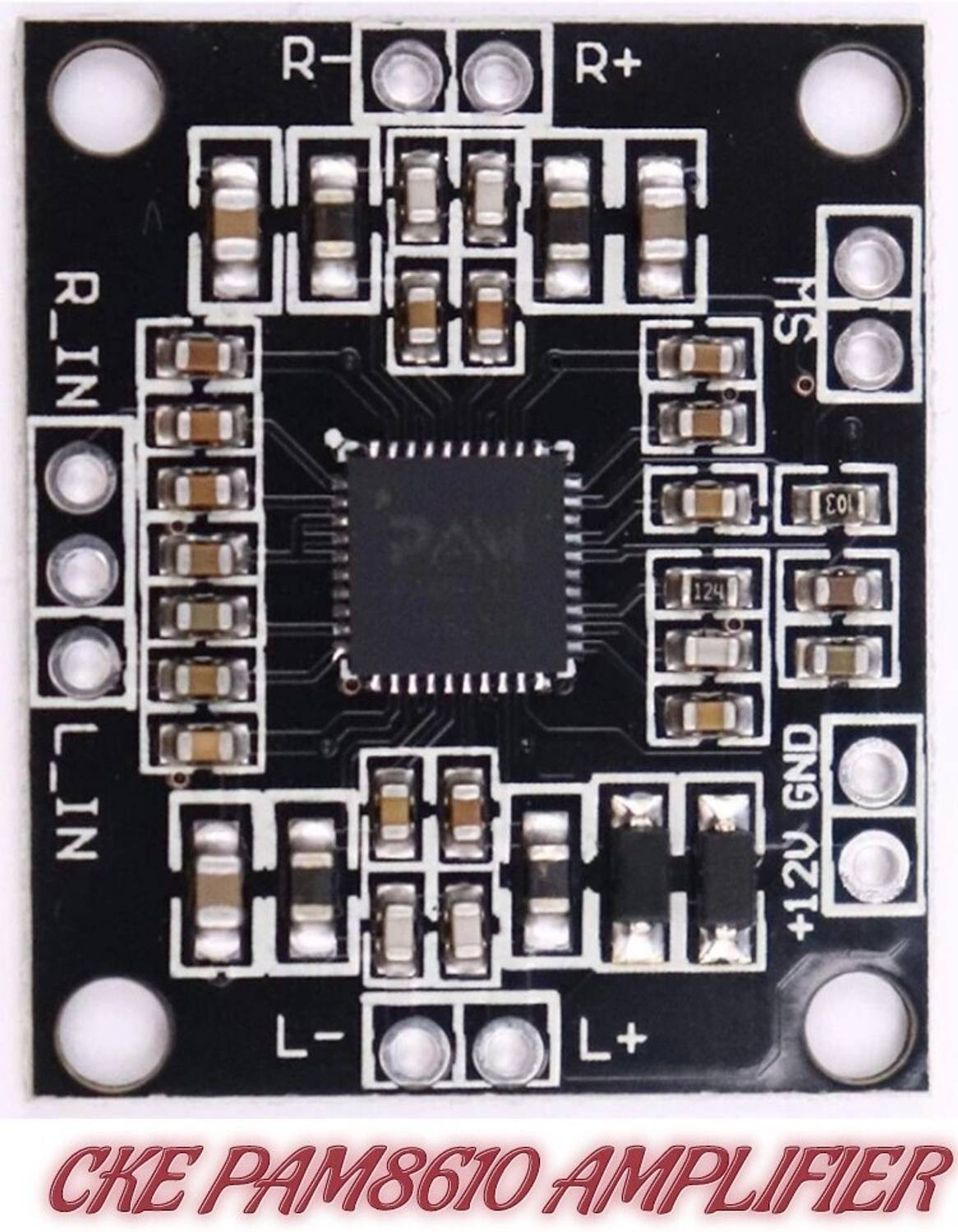Amplificatore Audio Stereo Mini Hi-Fi PAM8610, Classe D, 2x10W, Modulo Scheda 7.5-15V DC - 3