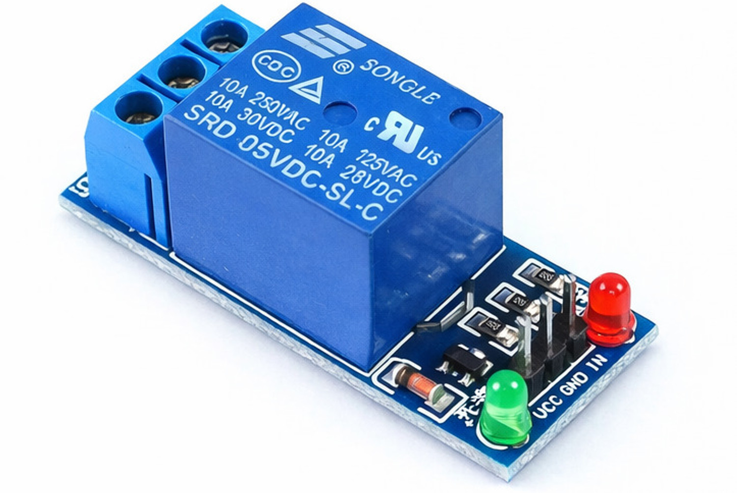 Image of Tinkro 5v Relay Module for Arduino ARM PIC AVR MCU 5V Indicator Light LED 1Relay Module Electronic Components Electronic Hobby Kit